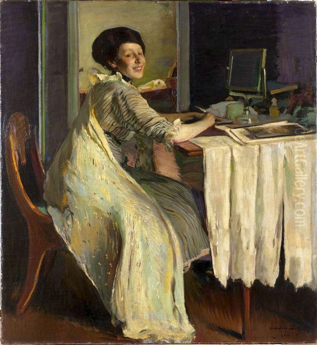Portret Emilii Wysockiej Oil Painting by Konrad Krzyzanowski