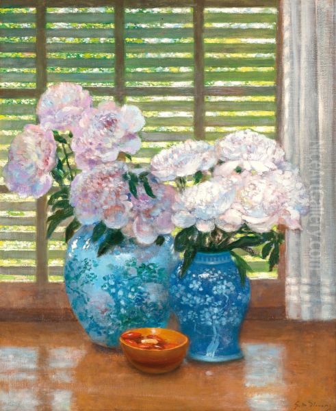 Peonies Oil Painting by Gustave Max Stevens
