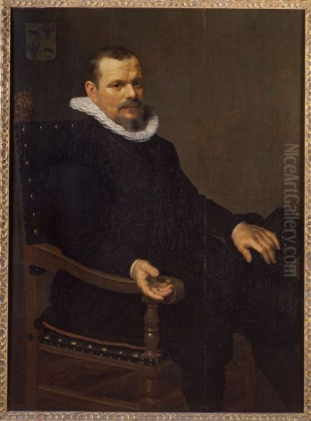 Portrait of Laurens Joosten Baeck ( ....-1642) Oil Painting by Nicolaes Eliaszoon Pickenoy