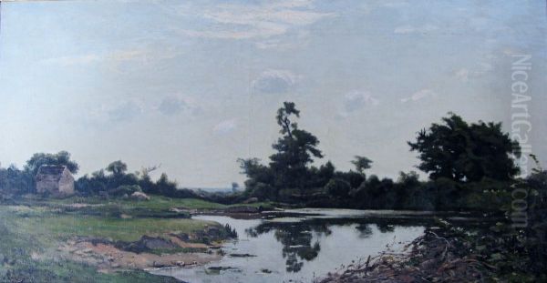 The Mirror of the Pond Oil Painting by Henri Harpignies