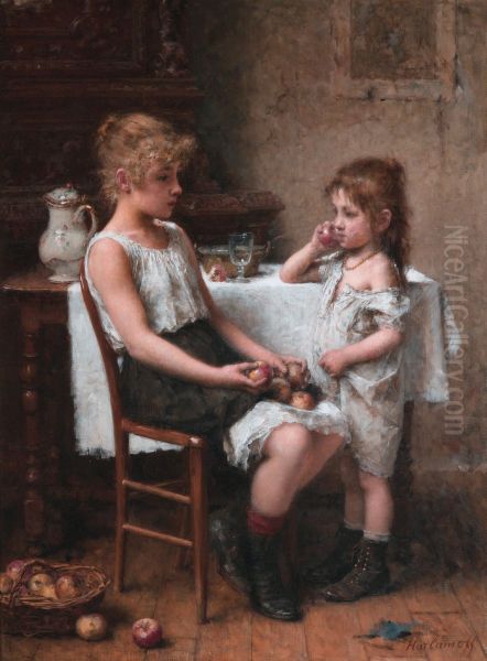 Choosing apples Oil Painting by Alexei Harlamov