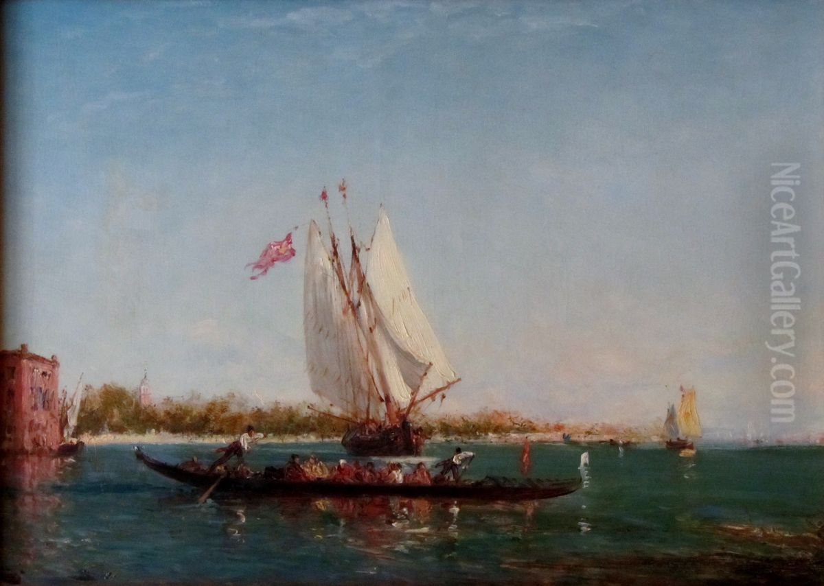 Gondola Oil Painting by Felix Ziem