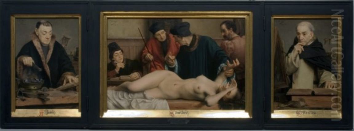 Alchemy, the Inquisition and Scholasticism Oil Painting by Edmond Van Hove