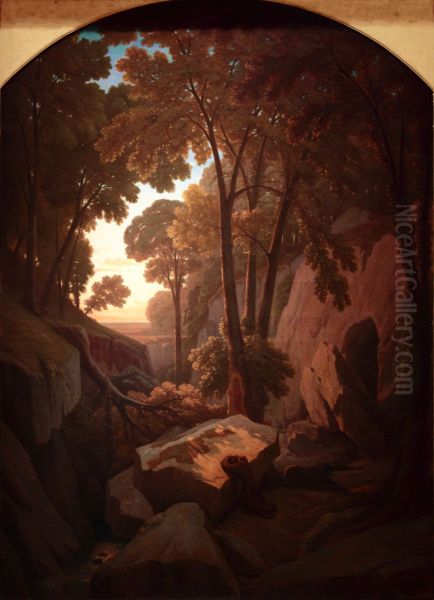 La Solitude Oil Painting by Theodore Caruelle d'Aligny