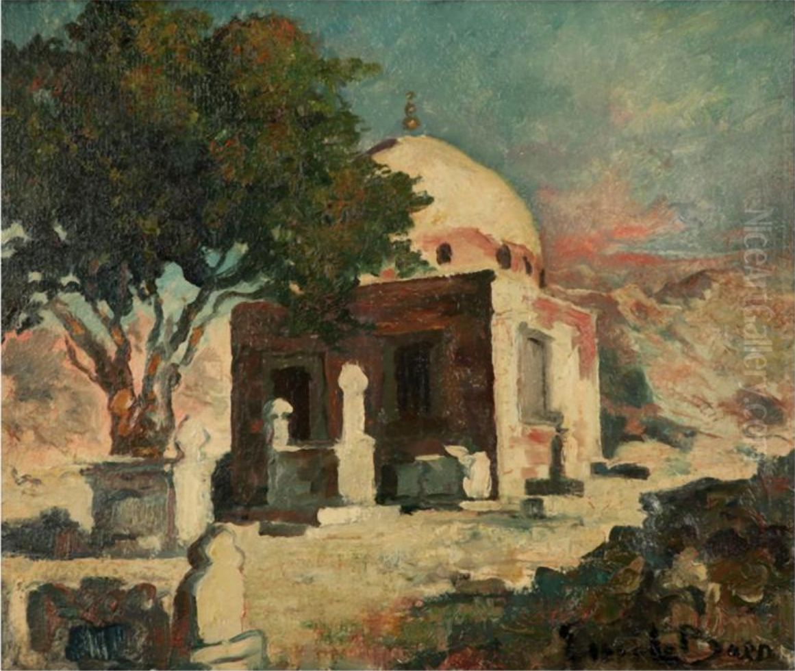 View of a mausoleum in Cairo Oil Painting by Emile Baes