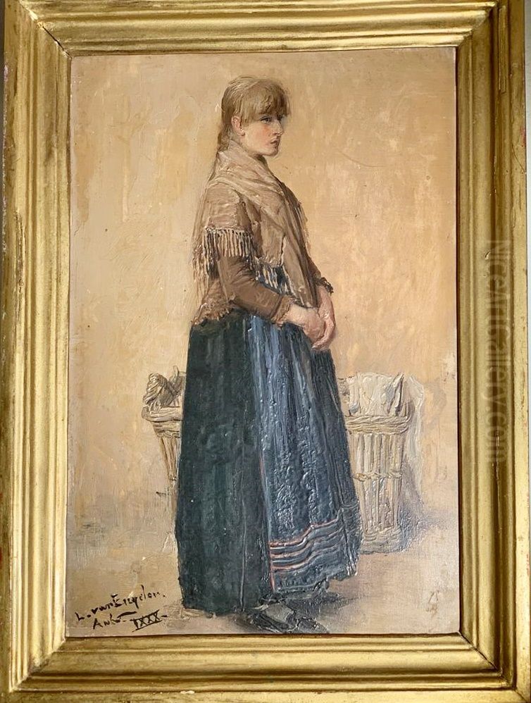 Washerwoman from Antwerp Oil Painting by Louis Van Engelen