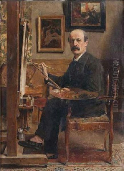 Portrait of Pieter Van Havermaet Oil Painting by Charles Mertens