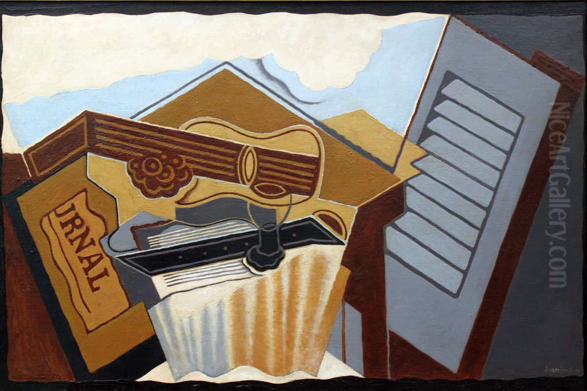 Still Life with a White Cloud Oil Painting by Juan Gris