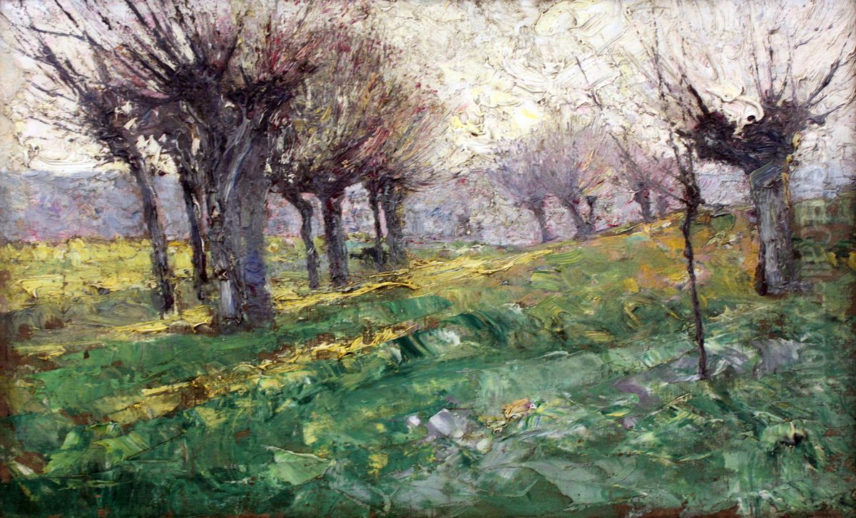 Pollard willows Oil Painting by Christian Rohlfs