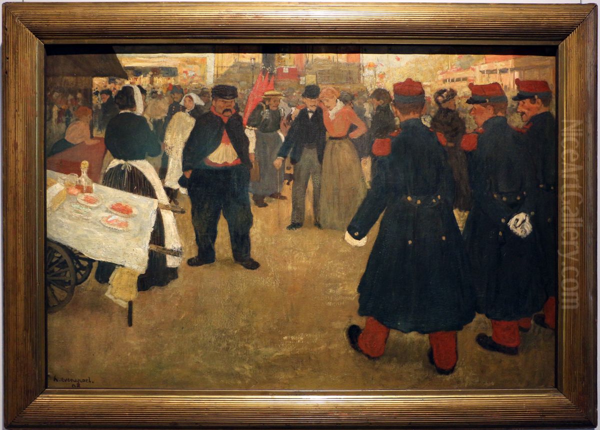 Festivities at Les Invalides Oil Painting by Henri Evenepoel