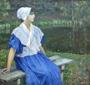 Girl by the pond (Portrait of N.M. Nesterova), 1923
