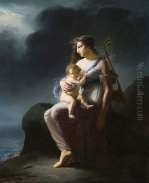 Evirchoma Oil Painting by Jean-Augustin Franquelin