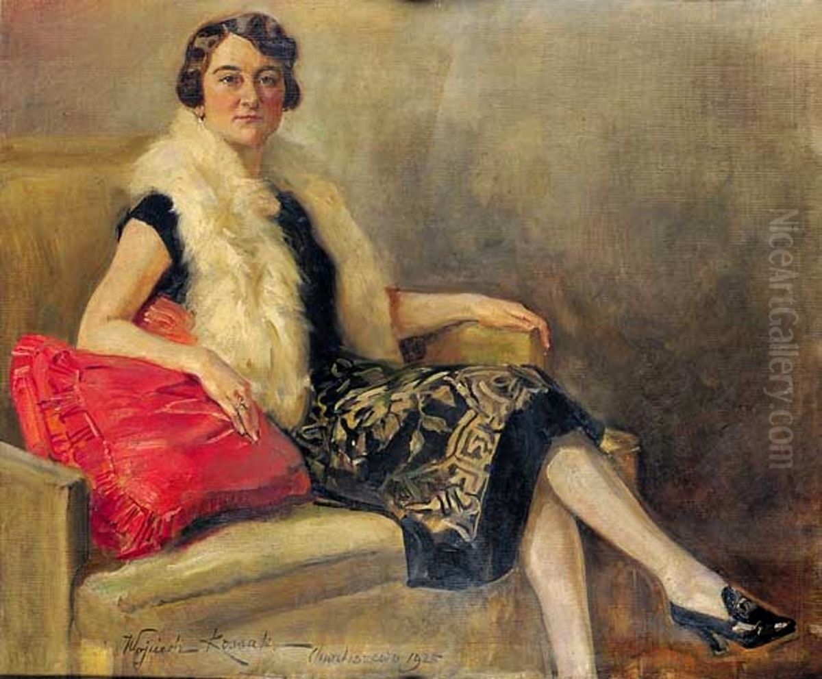 Portret pani Szulczewskiej Oil Painting by Wojciech Kossak