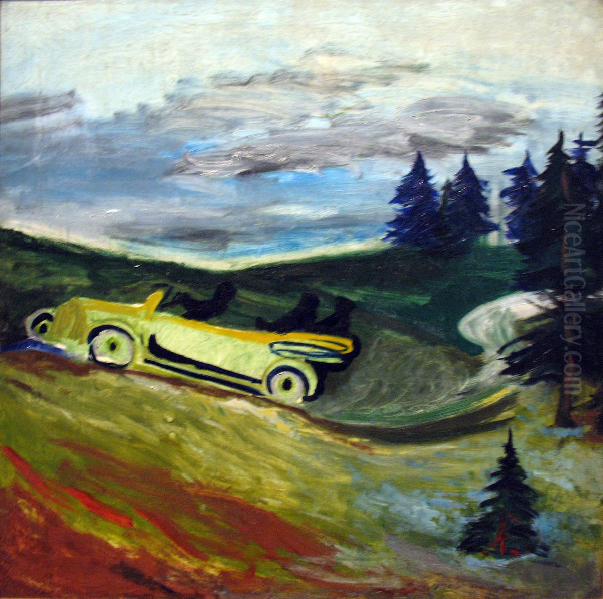 Automobile Oil Painting by Roman Matveevich Semashkevich