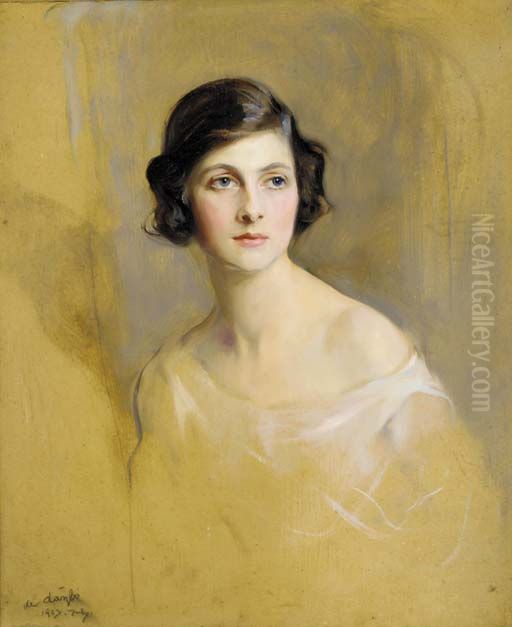 Portrait of Lady Rachel Cavendish, later Viscountess Stuart of Findhorn Oil Painting by Philip de Laszlo