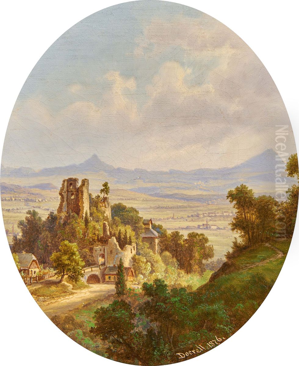 Weite Landschaft in Bohmen Oil Painting by Ernst Gustav Doerell