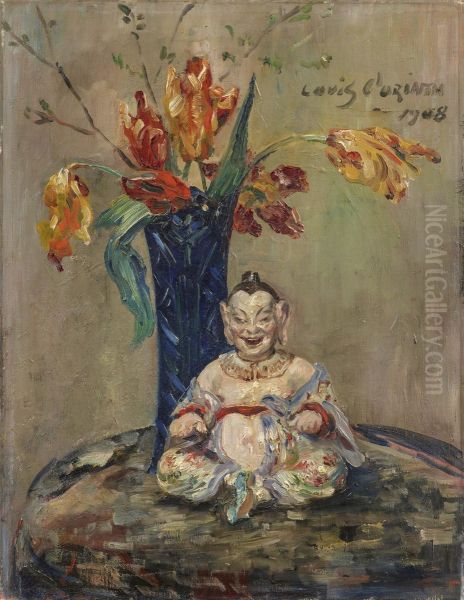 Pagode mit Blumen Oil Painting by Lovis Corinth