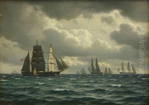 Several ships at sail.