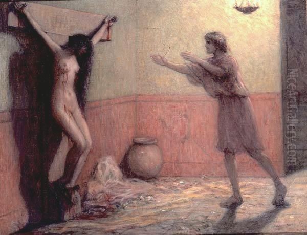 Femme crucifiee Oil Painting by Raphael Collin