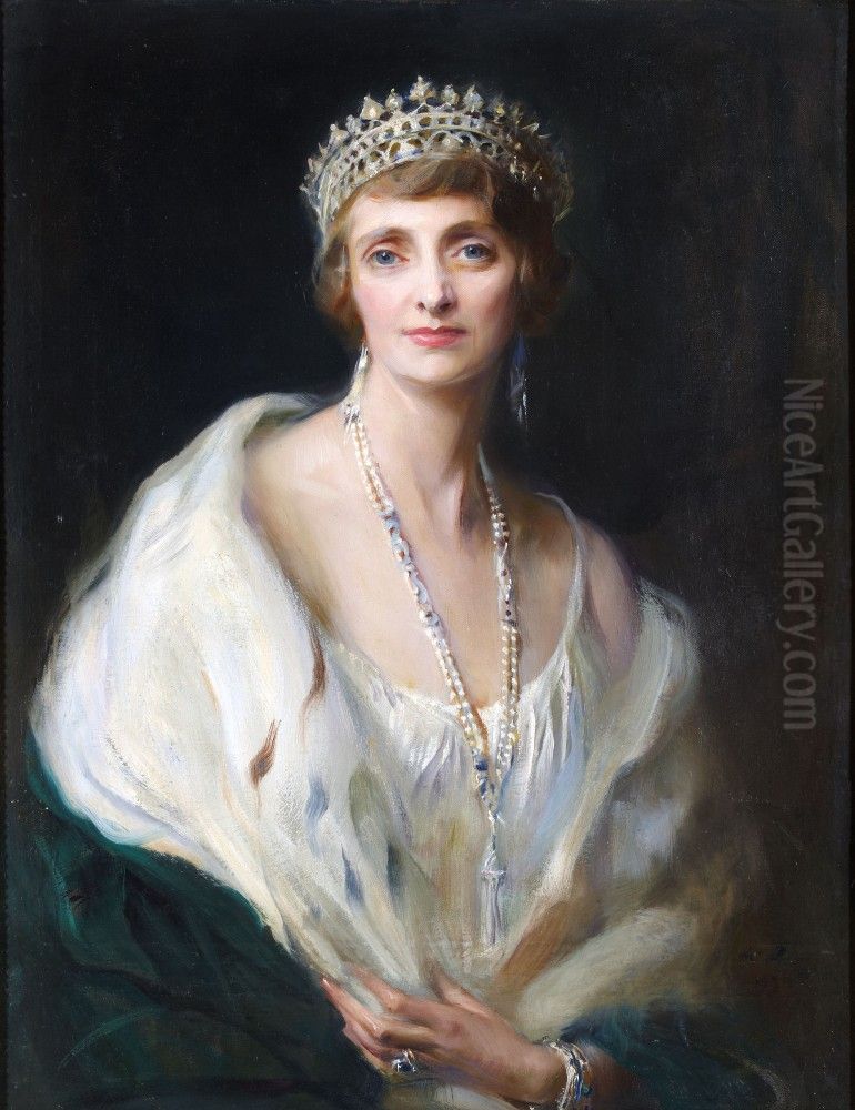 Irene Mountbatten, Marchioness of Carisbrooke, nee Lady Irene Frances Adza Denison Oil Painting by Philip de Laszlo