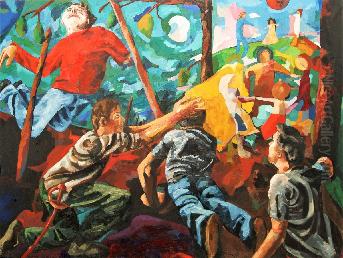 Der Weg zuruck Oil Painting by Matthias Laurenz Graff