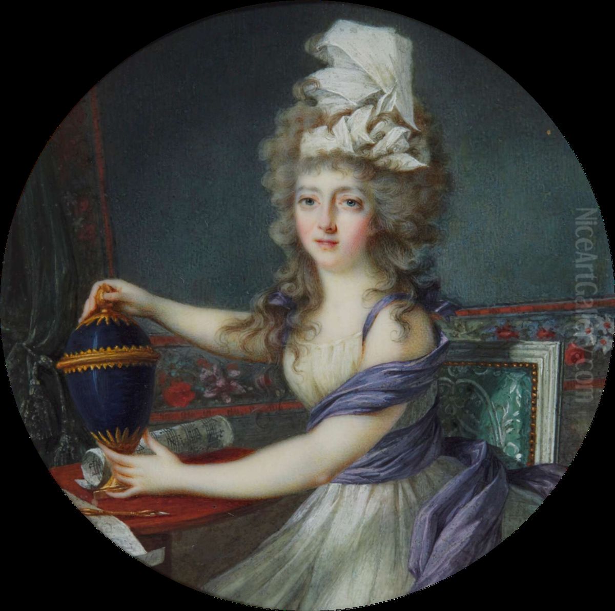 Portrait of a lady Oil Painting by Augustin Dubourg