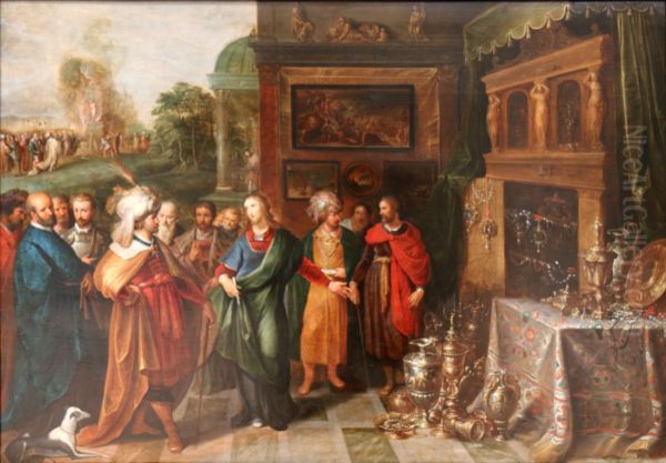 De geschiedenis van Cresus en Soloon Oil Painting by Frans Francken the Younger