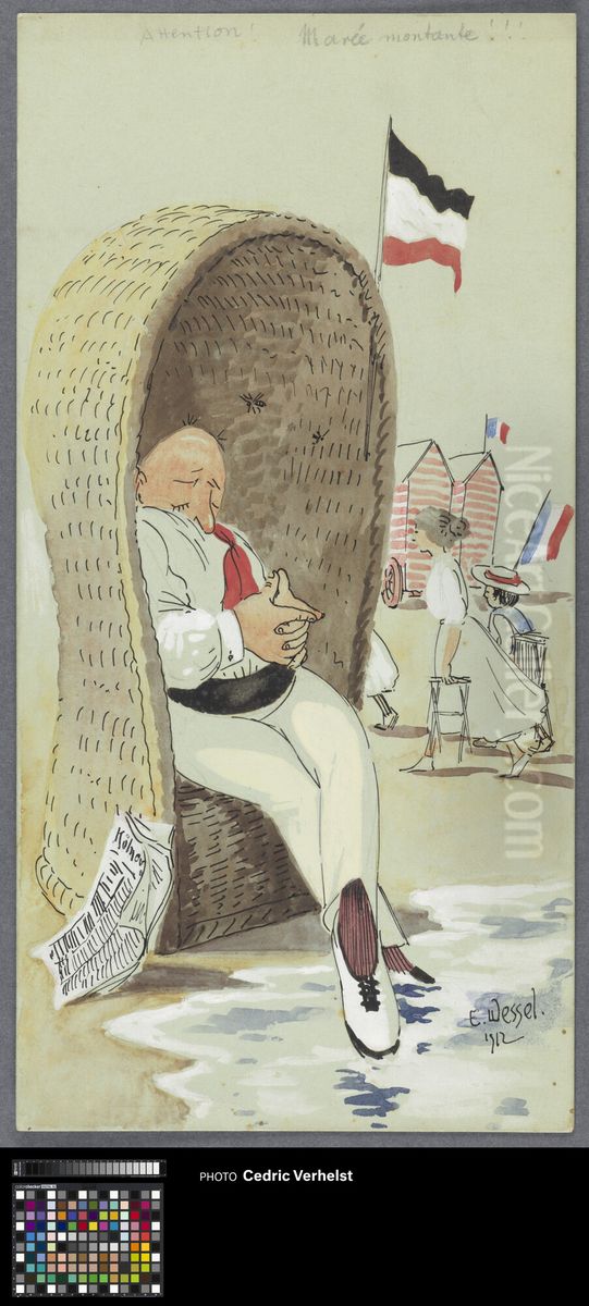 Sleeping man at the beach Oil Painting by Musea Brugge