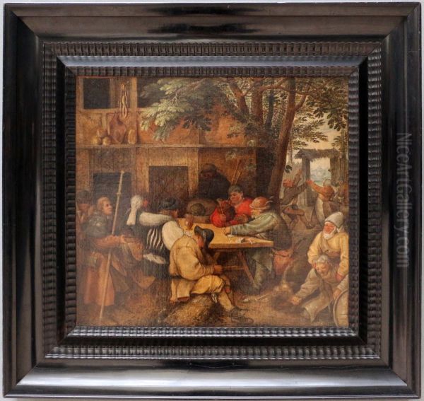 Boeren aan tafel Oil Painting by Roelant Savery
