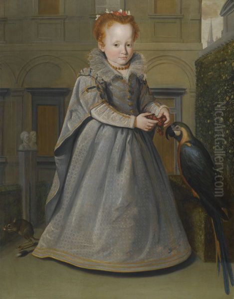 Portrait of Lucrezia, daughter of Niccolo di Sinibaldo Gaddi Oil Painting by Santi Di Tito