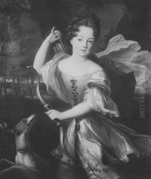 Bildnis der Anna de Bourbon, Prinzessin von Conde Oil Painting by Louis Ferdinand Elle the Younger