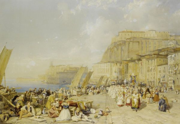 Procession of the Feast of Corpus Christi Oil Painting by James Duffield Harding