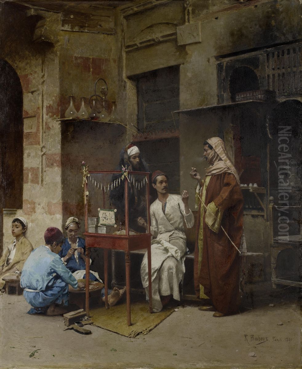 The tobacco seller, Cairo Oil Painting by Rafael von Ambros