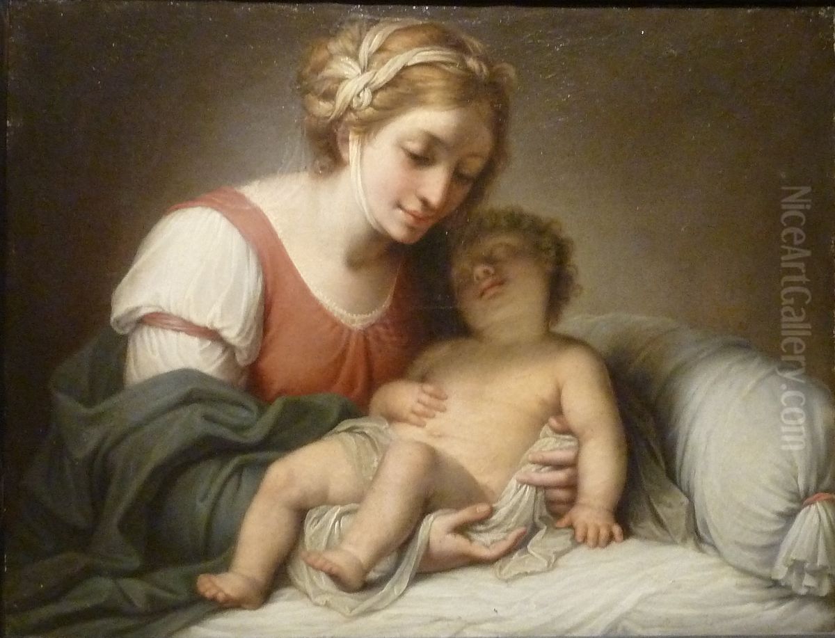 The Virgin with the Sleeping Child Oil Painting by Andrea, the Elder Appiani