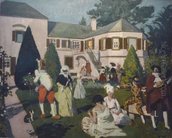 Soiree costumee au semaphore Oil Painting by Lucien Simon
