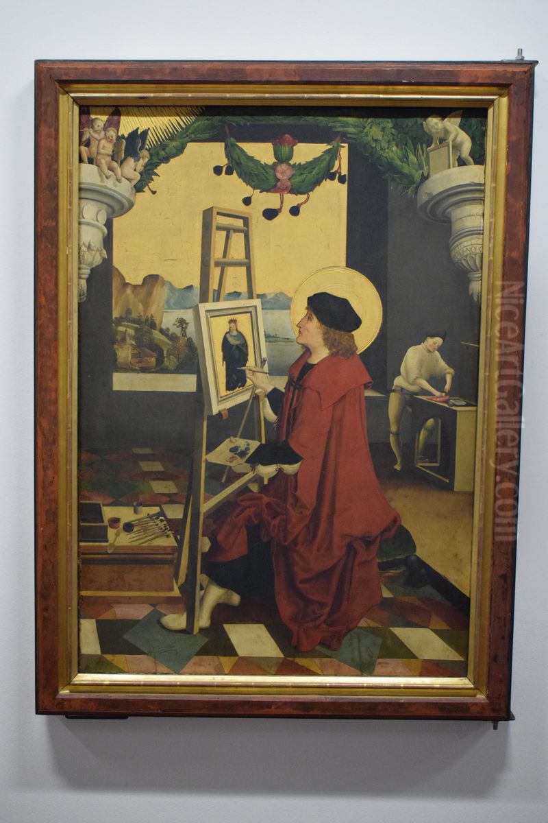 Der heilige Lukas malt die Madonna. Oil Painting by Niklaus Manuel Deutsch