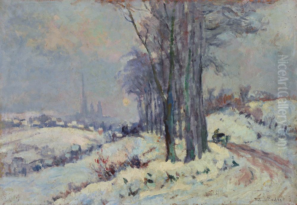 Environs de Rouen sous la neige Oil Painting by Robert Antoine Pinchon