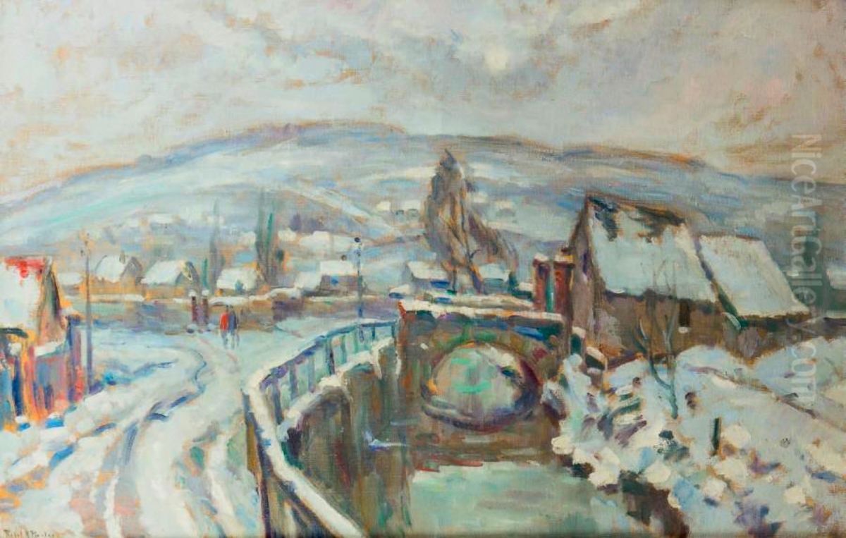 Robec Under Snow Near Rouen Oil Painting by Robert Antoine Pinchon