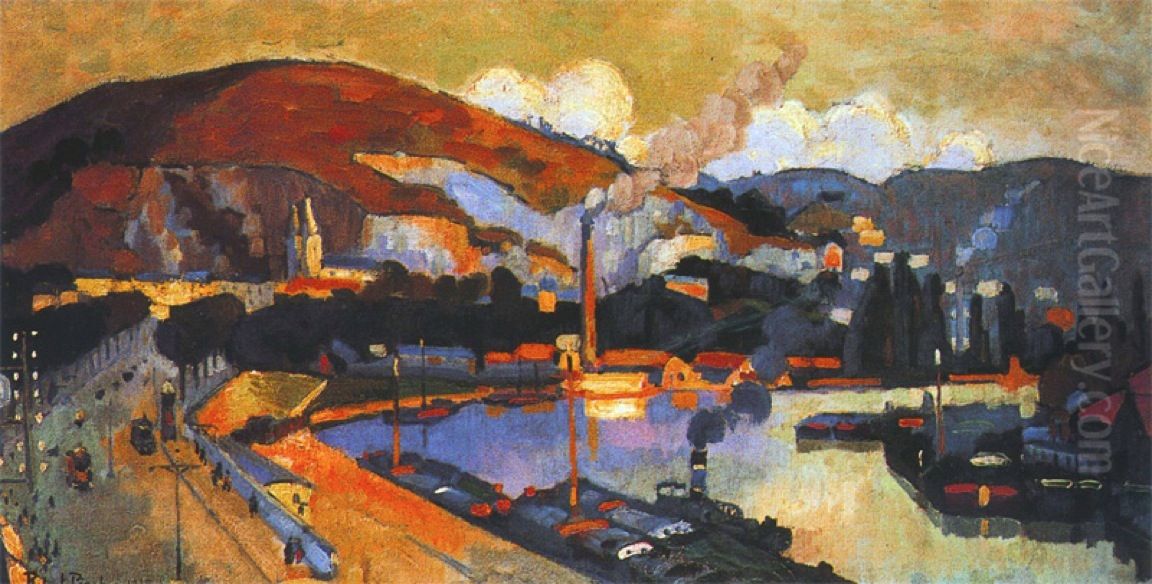 La Cote Sainte-Catherine, Rouen Oil Painting by Robert Antoine Pinchon