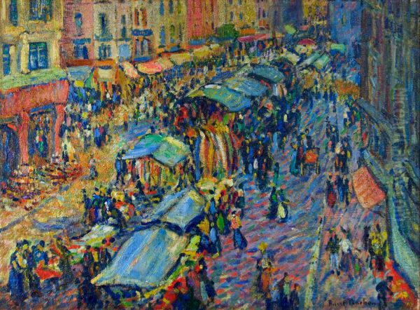 Le marche de Pont Audemer Oil Painting by Robert Antoine Pinchon