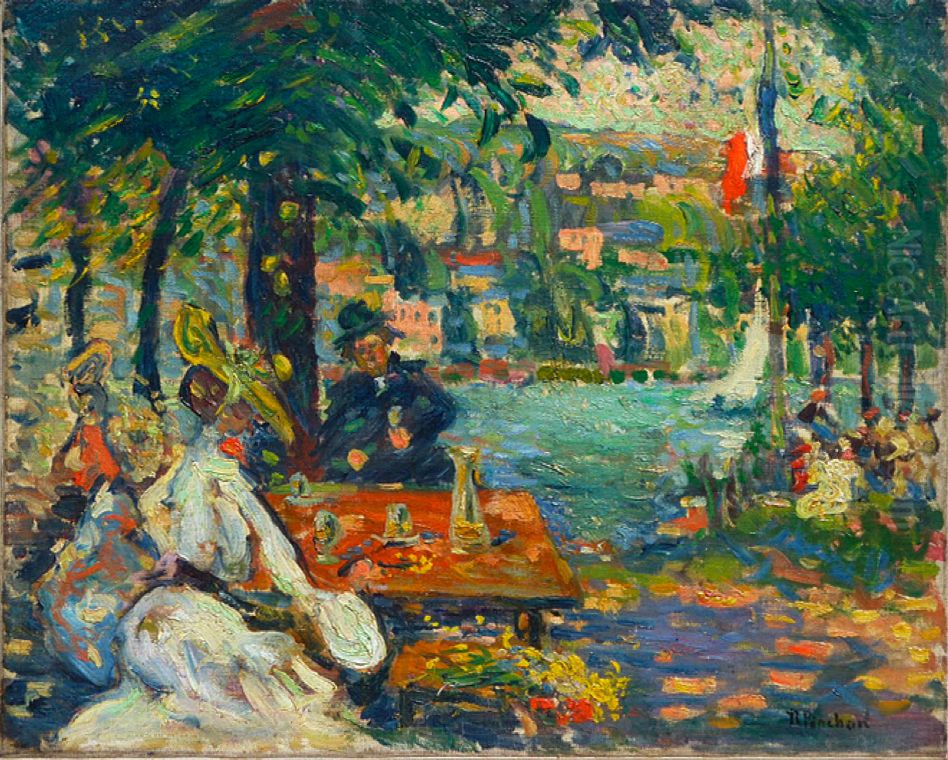 Un apres-midi a l'Ile aux Cerises, Rouen Oil Painting by Robert Antoine Pinchon