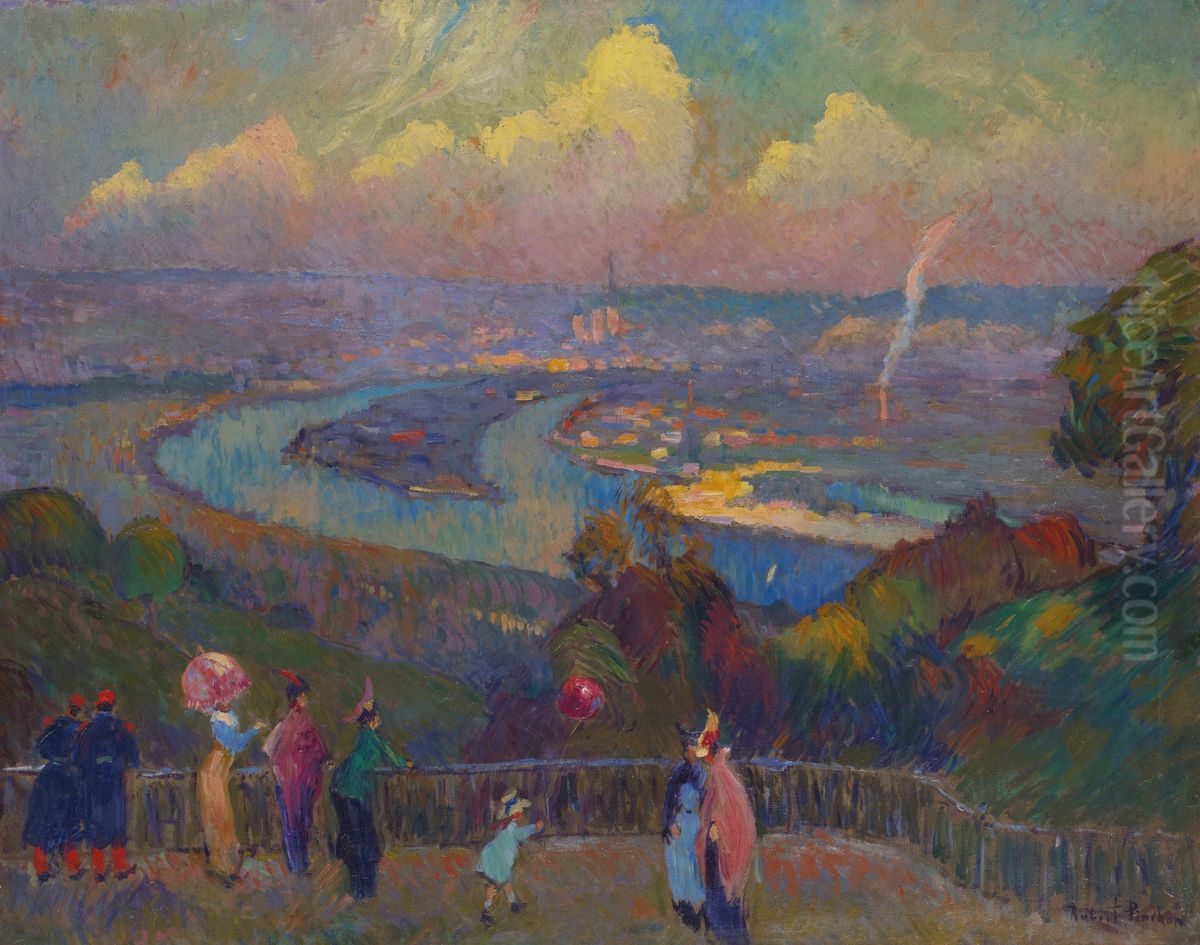 Rouen, La Seine, vue depuis les hauteurs de Caudebec Oil Painting by Robert Antoine Pinchon