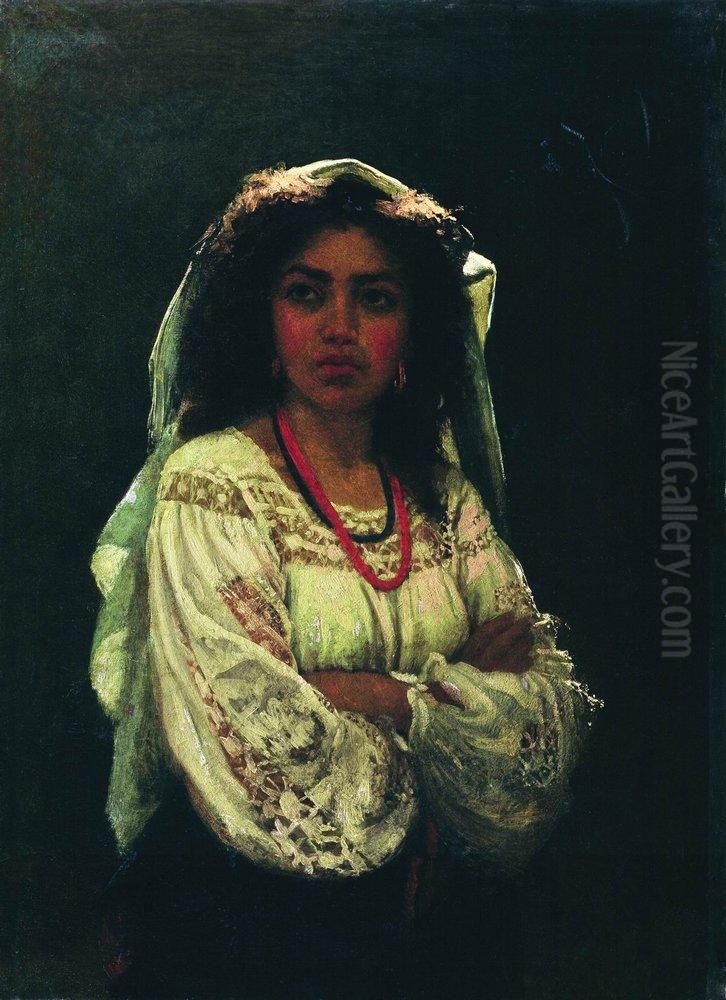Retrato de una italiana Oil Painting by Repin Iliya Retrato de una italiana Oil Painting by Repin Iliya