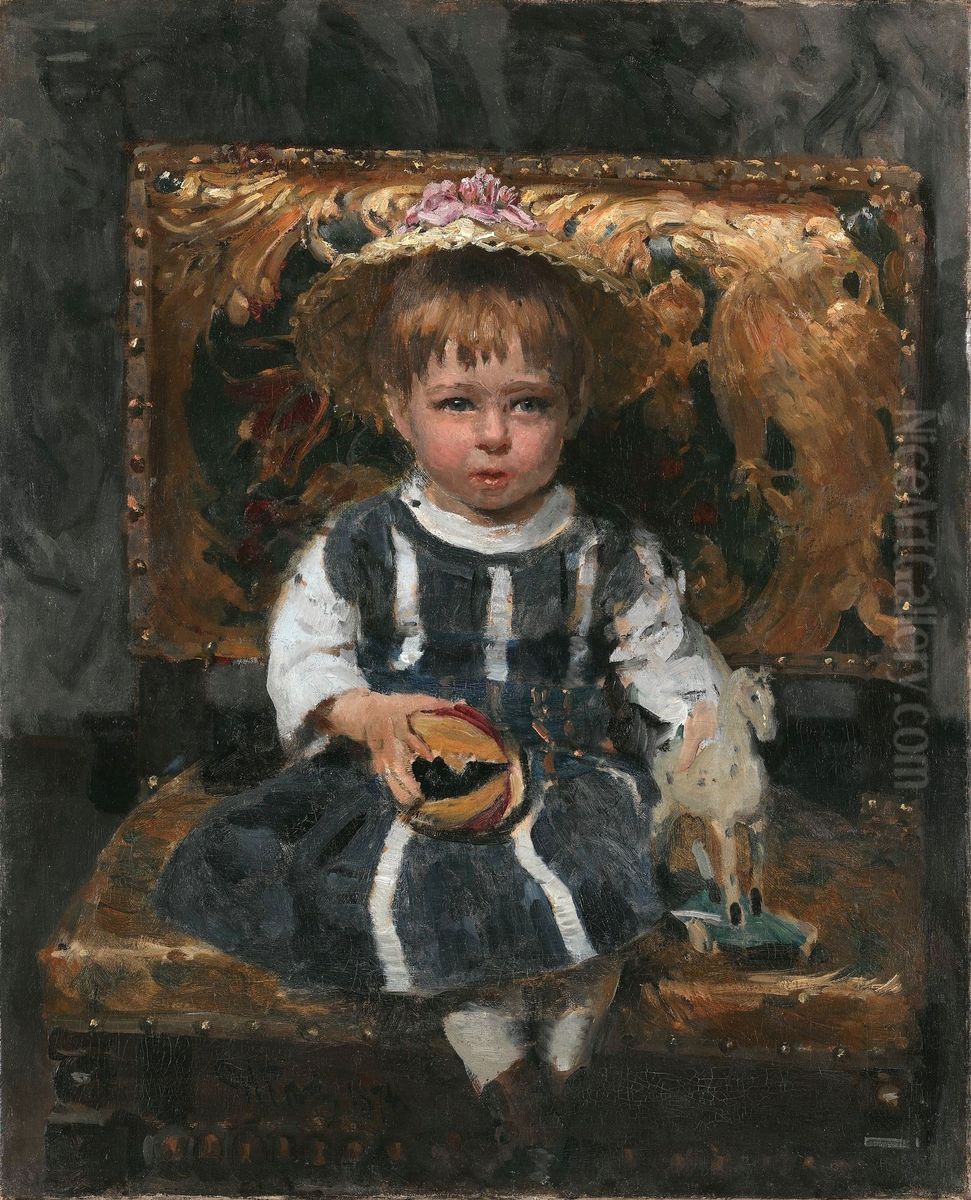 <<Portret V.I. Repinoj v detstve>> Oil Painting by Repin Iliya <<Portret V.I. Repinoj v detstve>> Oil Painting by Repin Iliya