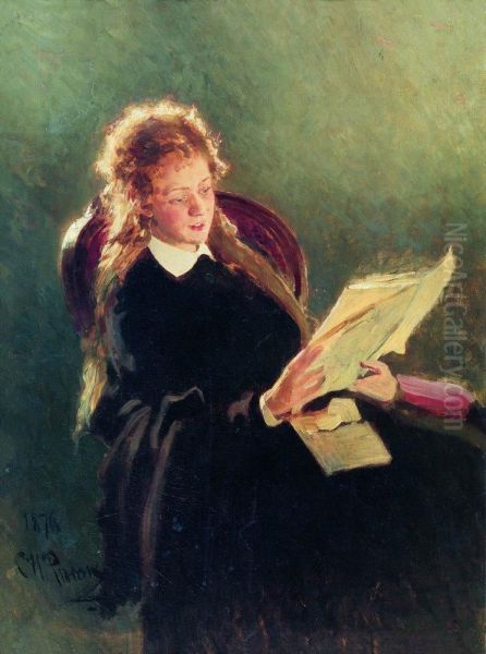 Reading girl Oil Painting by Ilya Repin