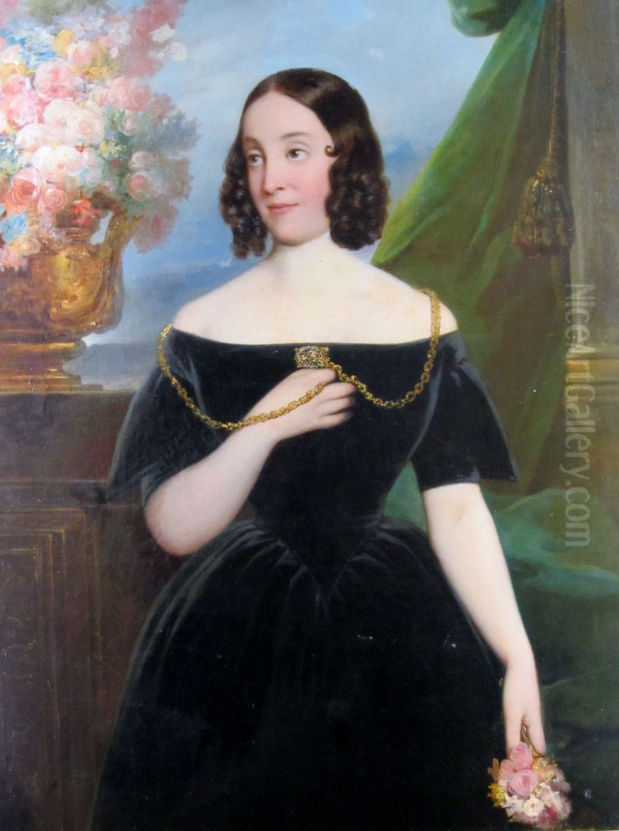 Dona Emilia Herrera Toro Oil Painting by Raymond Monvoisin
