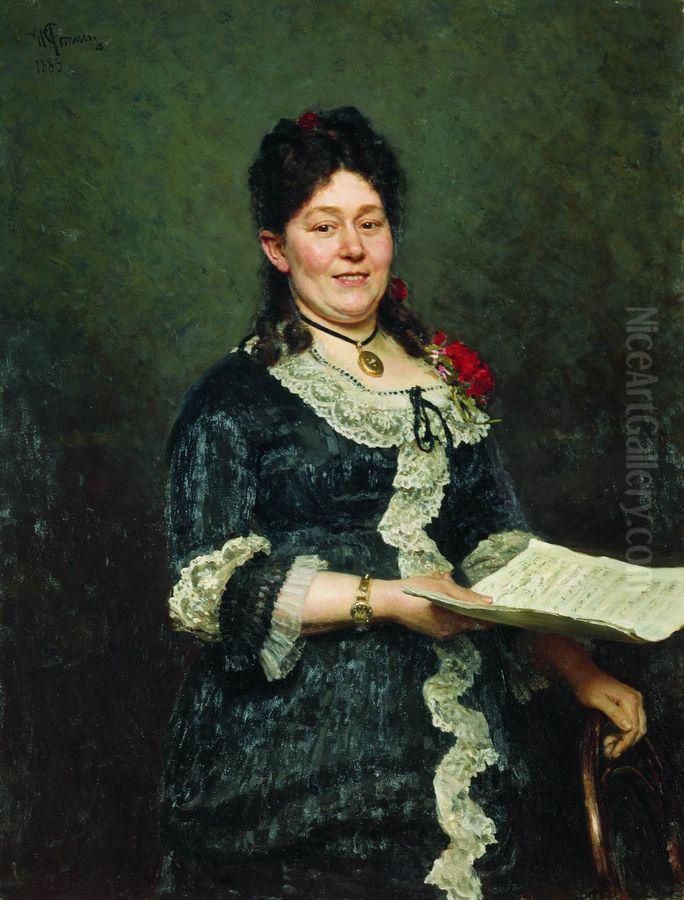 Portrait of the Singer Alexandra Molas Oil Painting by Repin Iliya