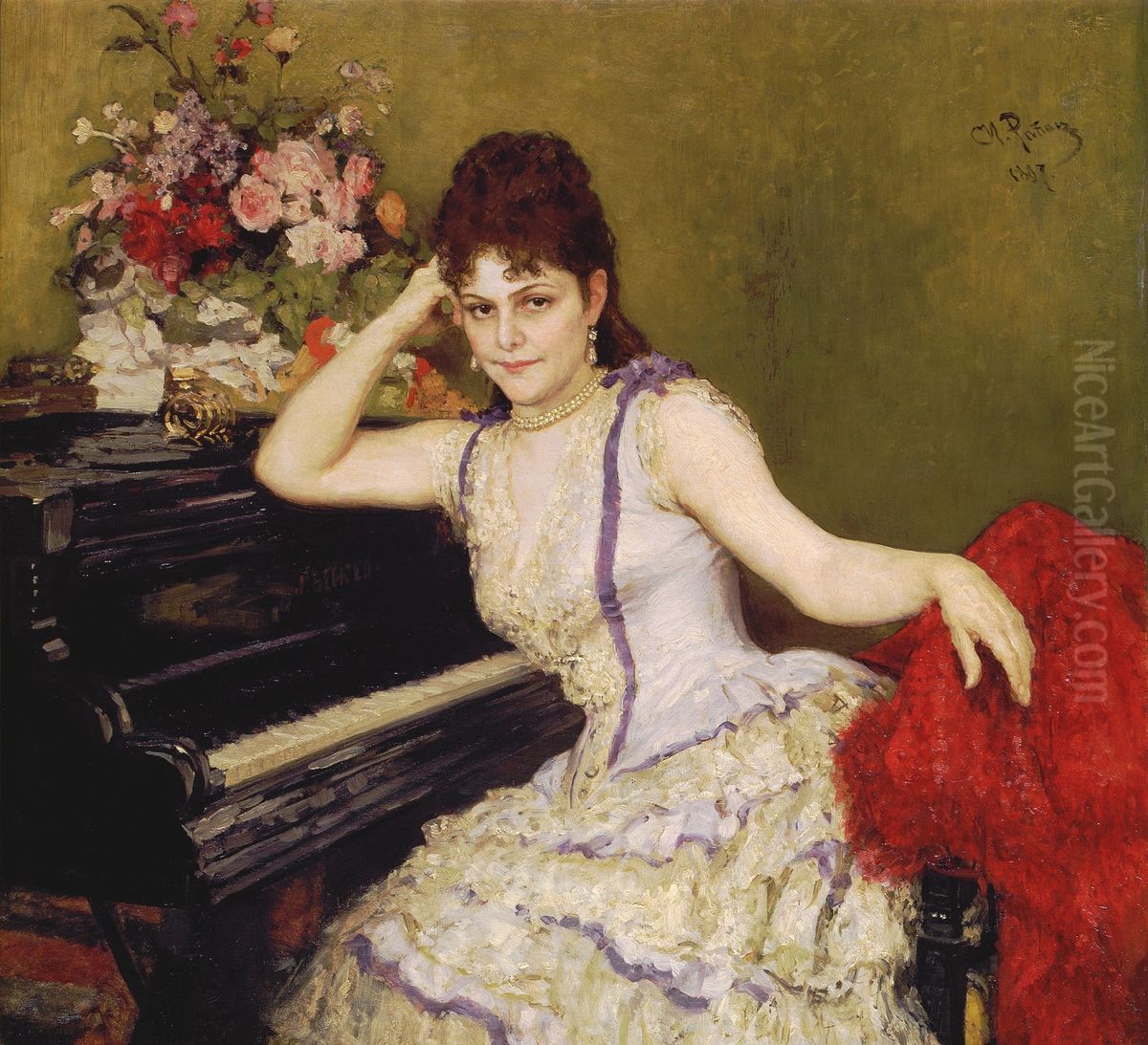 <<Delt va Sofia Yosifovna Menter klawusik>> Oil Painting by Repin Iliya