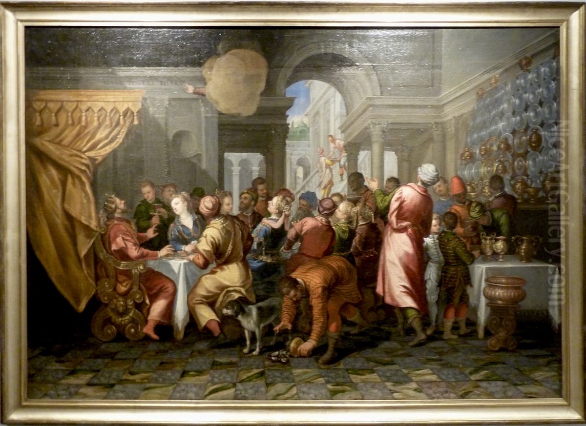 Baldassare's banquet Oil Painting by Alessandro Maganza