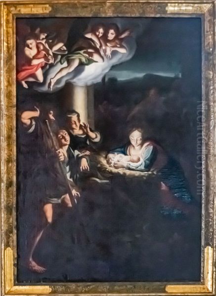 Holy Night Oil Painting by Christoph Franz Hillner